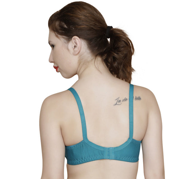 T.T. Women Platting Hos With Spandex Net Bra Pack Of 2 Blue-White