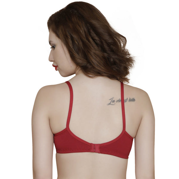 T.T. Women Orignal Molded Bra Pack Of 3 Black-Marron-Purple