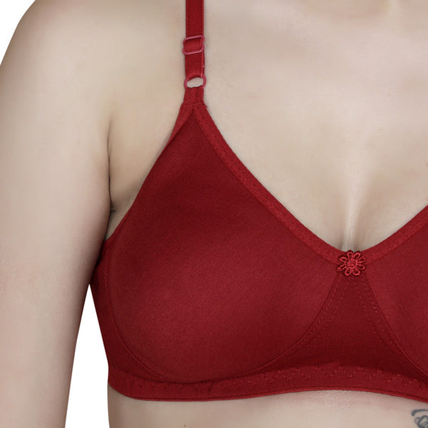 T.T. Women Orignal Molded Bra Pack Of 3 Black-Marron-Purple