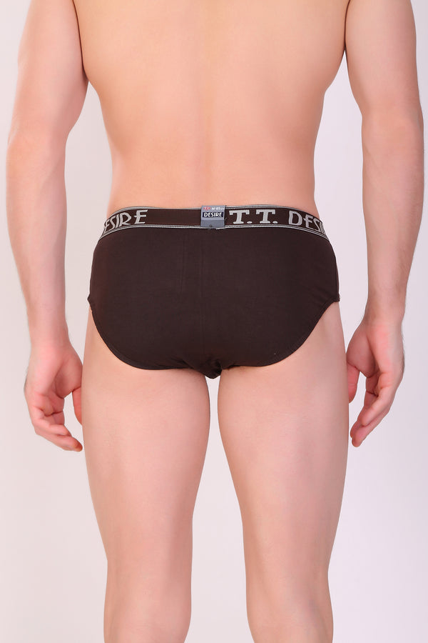 T.T. Men Desire Brief Solid Pack Of 3 Assorted Colors