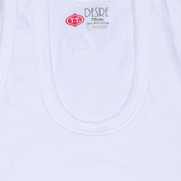 T.T. Kids Desire Premium Plain Vest Pack Of 3 White