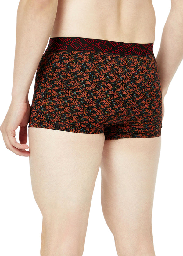 T.T. Mens Desire 100% Combed Cotton Printed Mini Top Elastic Trunk Pack Of 4 Assorted
