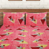 T.T. Peach Pink Geometric Double Bedsheet With 2 Pillow Covers