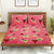T.T. Peach Pink Geometric Double Bedsheet With 2 Pillow Covers