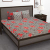 T.T. Rose & Beige Floral Double Bedsheet With 2 Pillow Covers