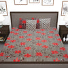 T.T. Rose & Beige Floral Double Bedsheet with 2 Pillow Covers