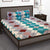 T.T. Turquoise Blue & White Geometric Double Bedsheet With 2 Pillow Covers