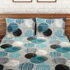 T.T. Multicoloured Geometric Double Bedsheet With 2 Pillow Covers