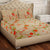 T.T. Beige Floral Print Cotton Double Bedsheet With 2 Pillow Covers