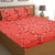 T.T. Peach Floral Cotton Double Bedsheet With 2 Pillow Covers