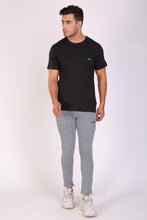 HiFlyers Men Slim Fit Solid Premium Rn Tshirts Black