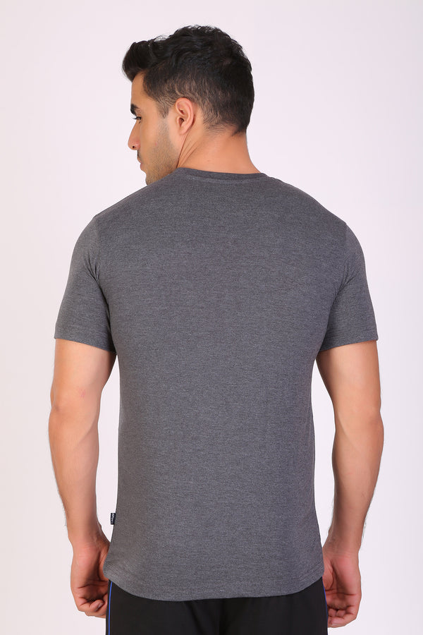 HiFlyers Men Slim Fit Pack Of 3 Premium Rn T-Shirt Anthra -Blue -Olive