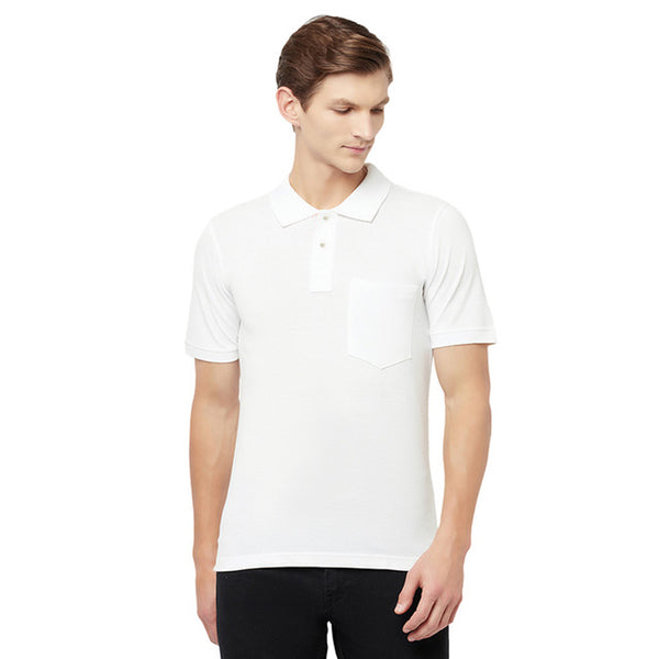 T.T. Cool Men White Dry-Fit Polo T-Shirt