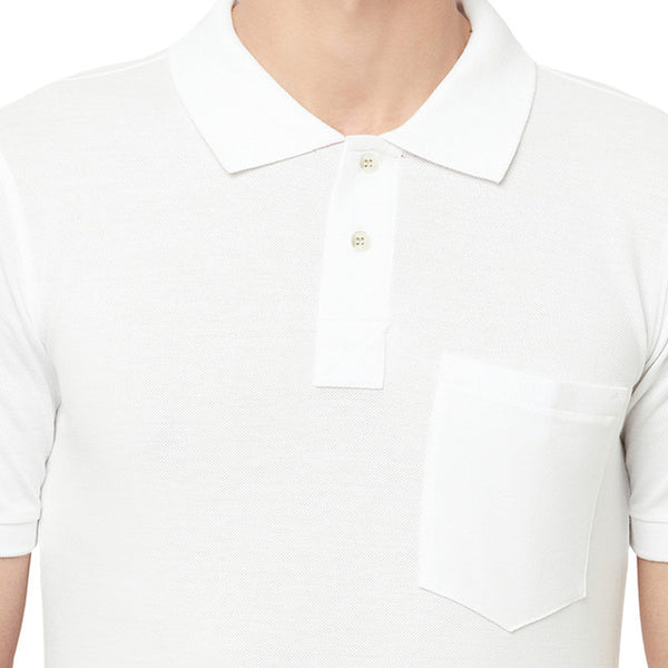T.T. Cool Men White Dry-Fit Polo T-Shirt