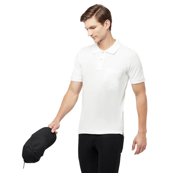 T.T. Cool Men White Dry-Fit Polo T-Shirt