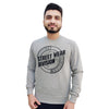 HiFlyers Mens Grey Slim Fit Printed Round Neck Sweatshirt