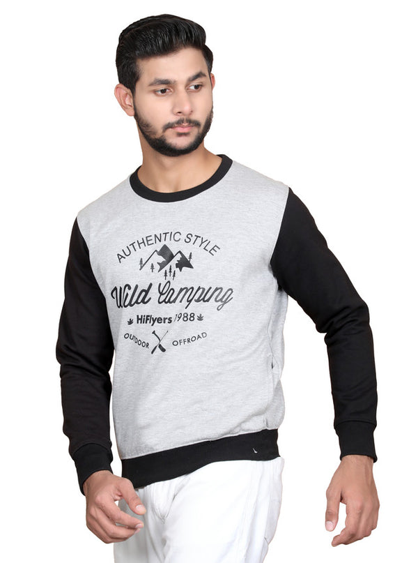Full Sleeve Printed Sweatshirt Grey