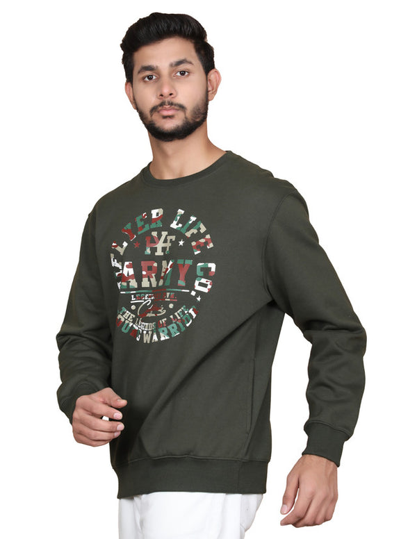 Full Sleeve Printed Sweatshirt Light green