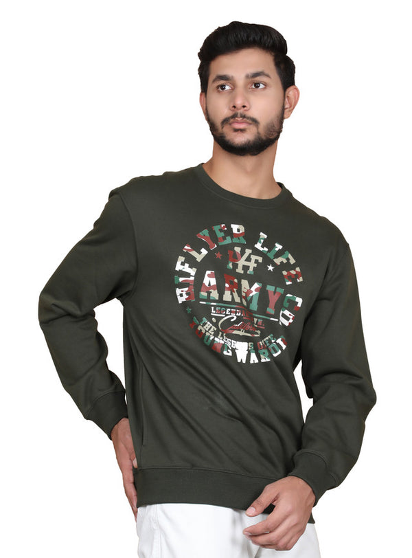 Full Sleeve Printed Sweatshirt Light green