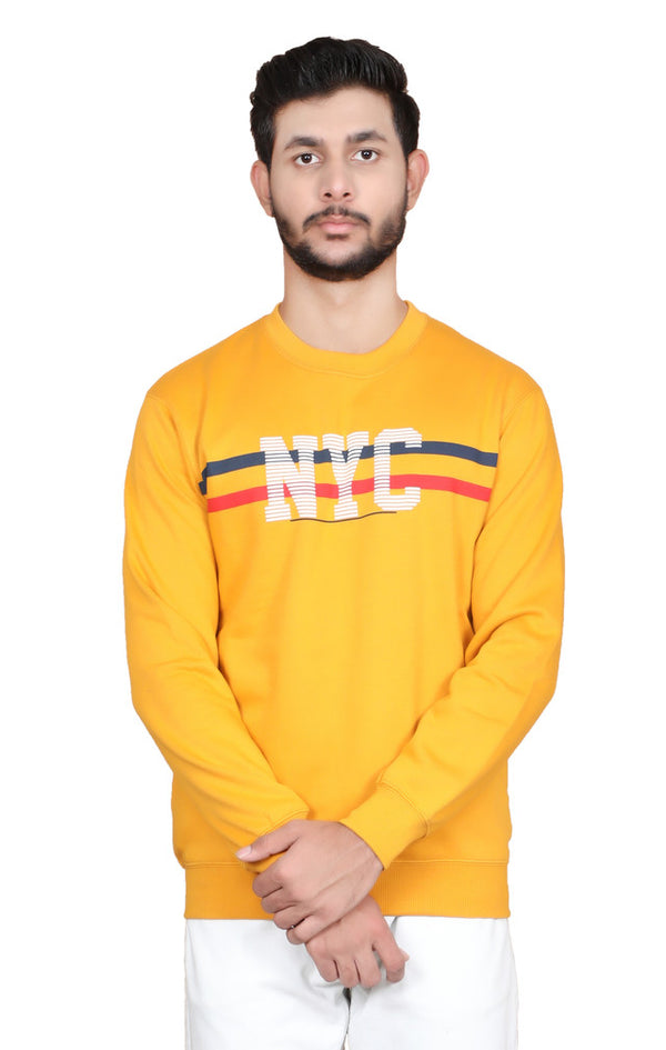 Full Sleeve Printed Sweatshirt Yellow