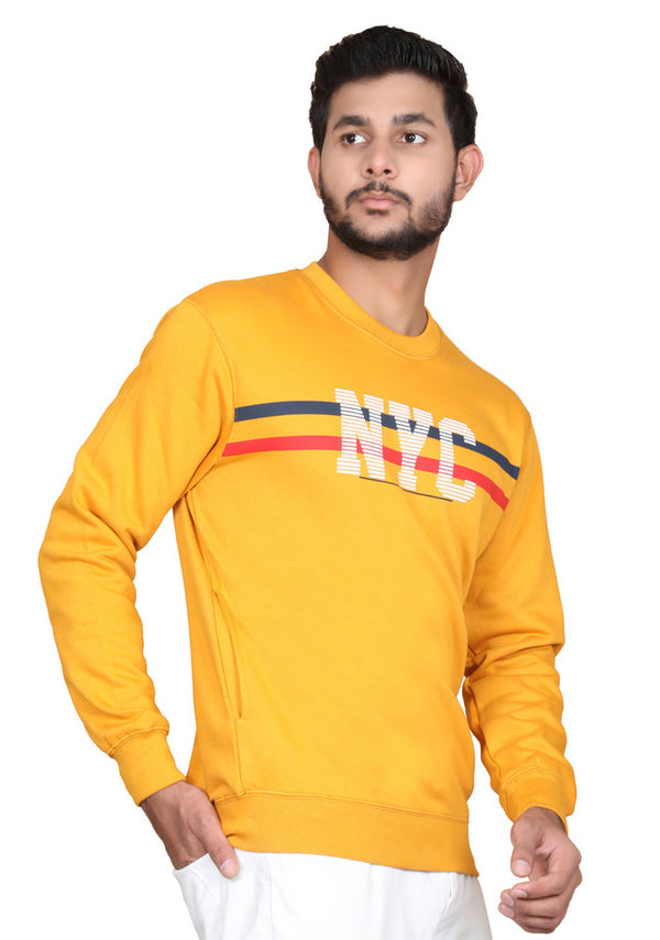 Full Sleeve Printed Sweatshirt Yellow