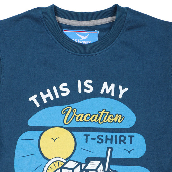 HiFlyers Kids Airforce Regular Fit Printed Round Neck Sweatshirt