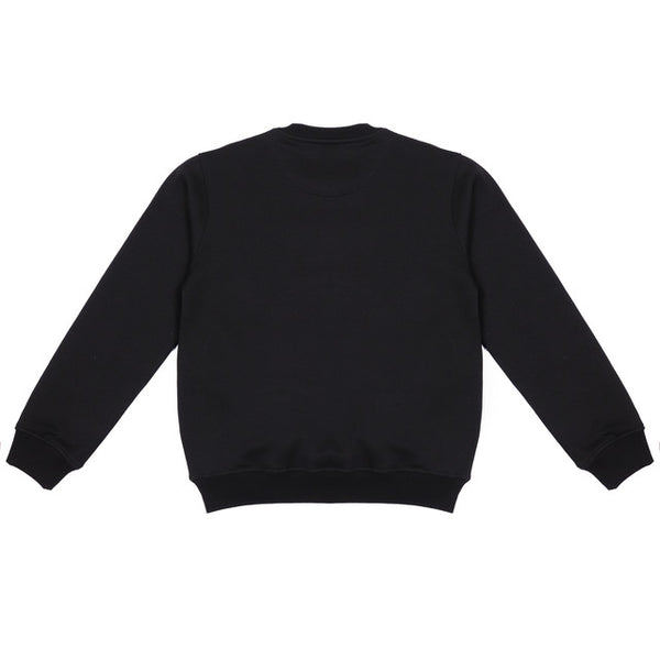 HiFlyers Kids Black Regular Fit Printed Round Neck Sweatshirt