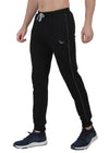 HiFlyers Mens Black Slim Fit Solid Terry Joggers