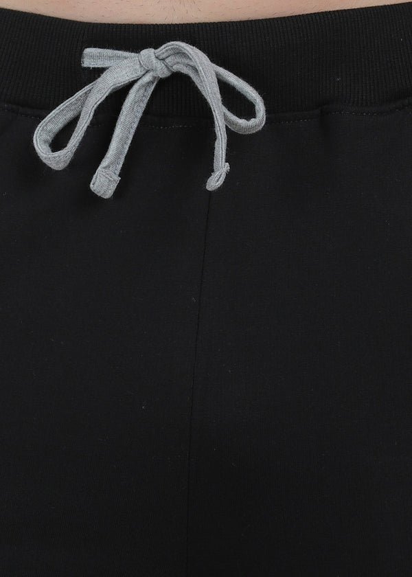 HiFlyers Mens Black Slim Fit Solid Terry Joggers