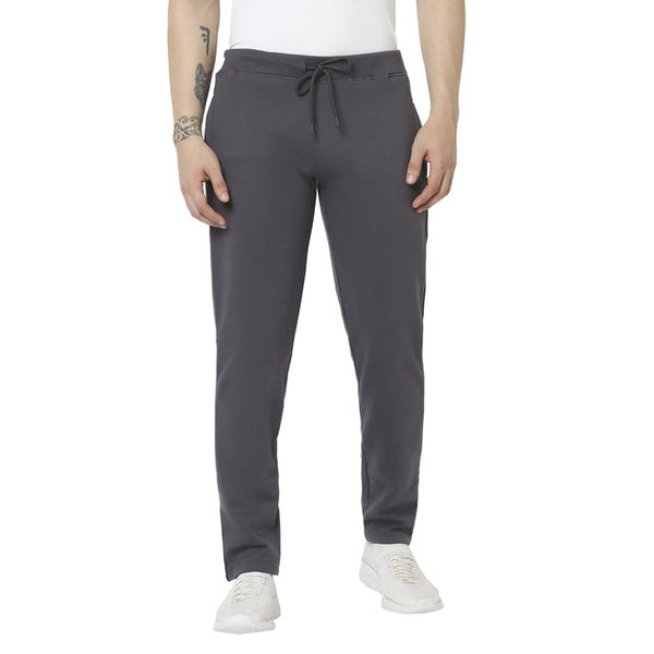 HiFlyers Mens Anthra Slim Fit Solid Cotton FleeceWinter Trackpant/Joggger