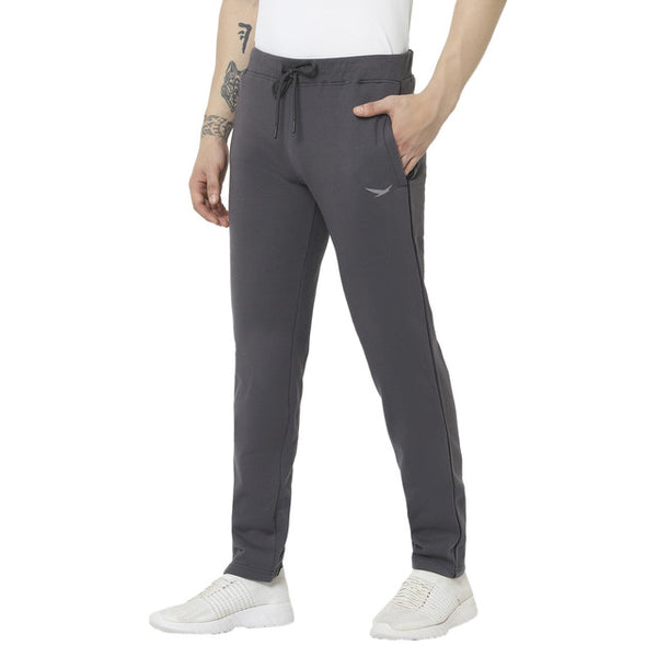 HiFlyers Mens Anthra Slim Fit Solid Cotton FleeceWinter Trackpant/Joggger