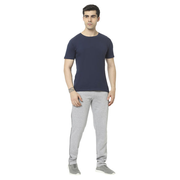 HiFlyers Mens Grey Slim Fit Solid Cotton Fleece Winter Trackpant/Joggger