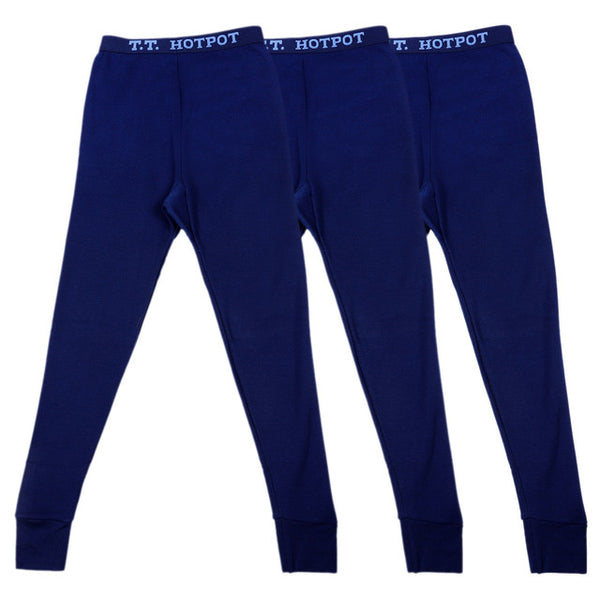 T.T. Kids Hotpot Plain Thermal Trouser Pack Of 3 Blue