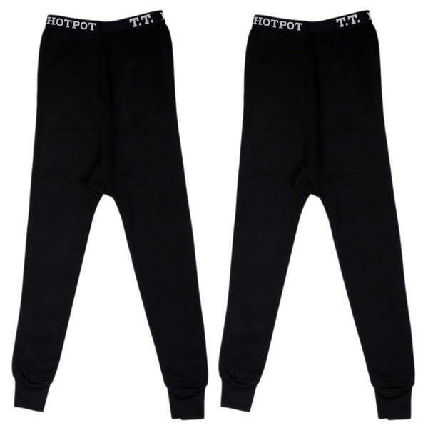 T.T. Kids Hotpot Plain Thermal Trouser Pack Of 2 Black