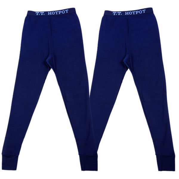 T.T. Kids Hotpot Plain Thermal Trouser Pack Of 2 Blue