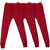 T.T. Kids Hotpot Plain Thermal Trouser Pack Of 3 Red