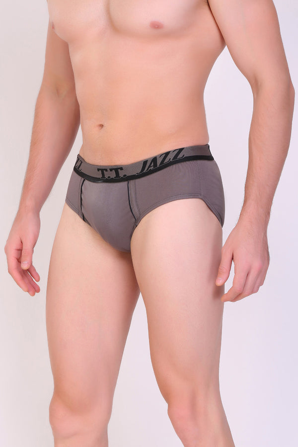 T.T. Men Jazz Brief Solid Pack Of 2 Assorted Colors