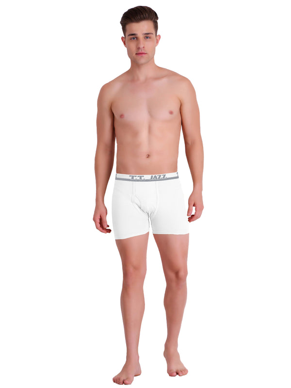 T.T. Mens Jazz Fine Long Top Elastic TrunkPack Of 2 White
