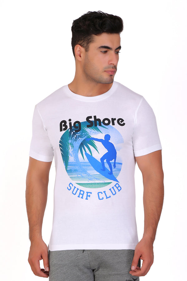 T.T. Men Printed Slim Fit Tshirt Pack Of 2 Black -White