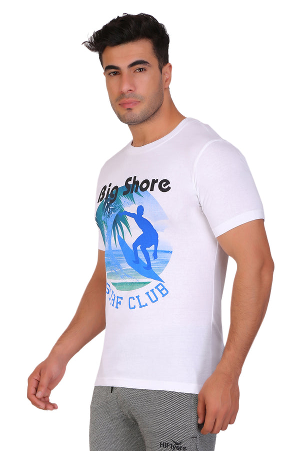 T.T. Men Printed Slim Fit Tshirt Pack Of 2 Black -White