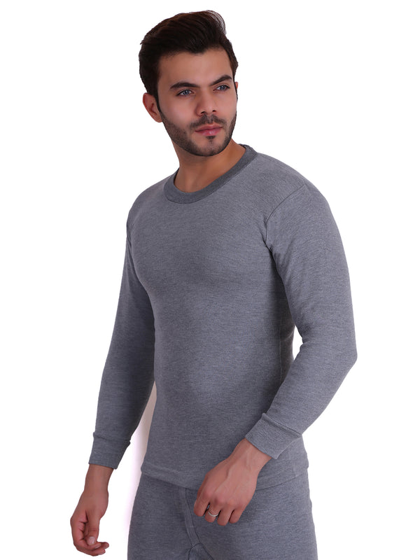 T.T. Mens Grey Slim FitSolid Titanic Winter Thermal Top