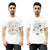 T.T. Men Organic Cotton Printed T-Shirts Round Neck- Vneck White Pack Of 2( Assorted)