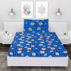 T.T. Blue & Yellow Floral Print Single Bedsheet With 1 Pillow Cover