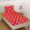 T.T. Coral & White Floral Print Single Bedsheet With 1 Pillow Cover