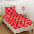 T.T. Coral & White Floral Print Single Bedsheet With 1 Pillow Cover