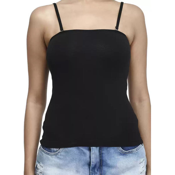 Women Black Spaghetti Top