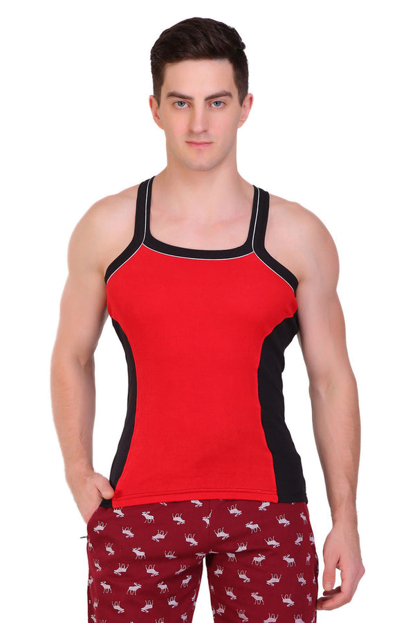 T.T. Men DesignerGym Vest Pack Of 3 Black-Red-Red-Black-Maroon-Navy