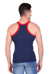 T.T. Men DesignerGym Vest Pack Of 3 Blue-Grey-Olive-Black-Blue-Red