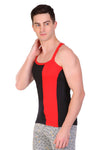 T.T. Men DesignerGym Vest Pack Of 2 Red-Black-Black-Red