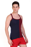 T.T. Men Designer  Gym Vest Pack Of 2 Blue-Maroon ::Grey Olive